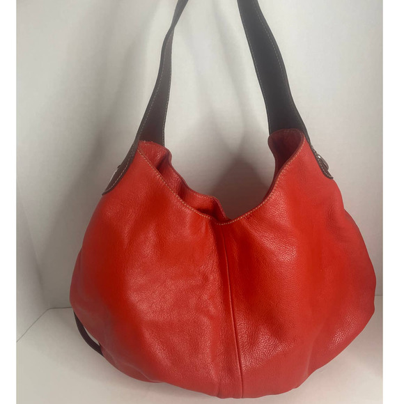 Roots Handbags - Roots Canada Hobo Slouchy Pebbled Leather Large Shoulder Bag Tote
